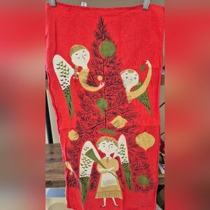 Vintage Linen Christmas Tea Towel